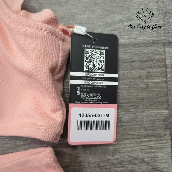 Shekini Scallop One Shoulder Bikini Swimsuit Size M - Picture 2 of 4